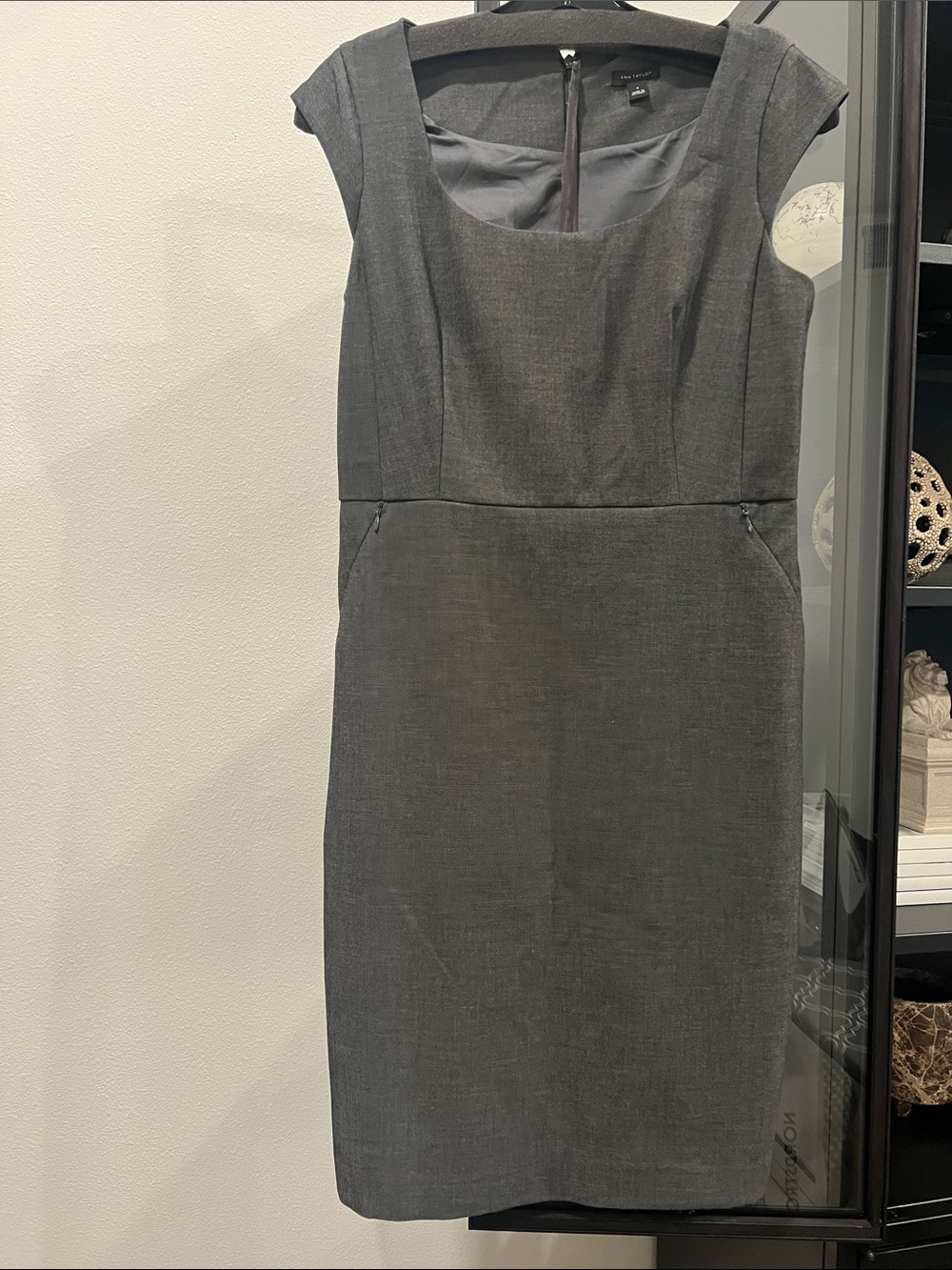 Ann Taylor Gray Sheath Dress - Scoop Neck Dress In Bi-Stretch
